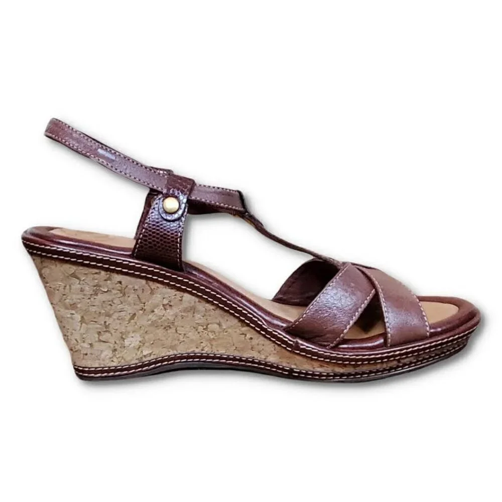 🏆282 Nurture Wedge Sling Back sandals